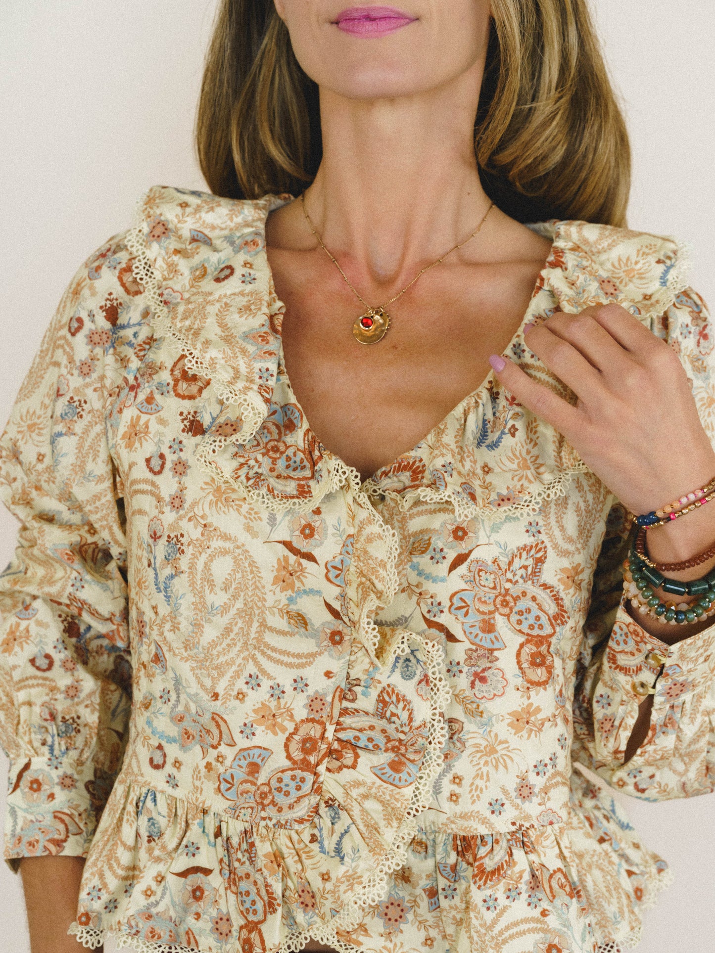 Kiss The Horizon Floral Top - Mustard