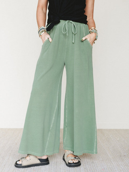Wild Solistice Drawstring Pants - Light Olive