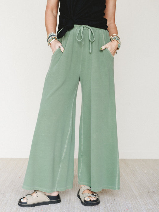 Wild Solistice Drawstring Pants - Light Olive