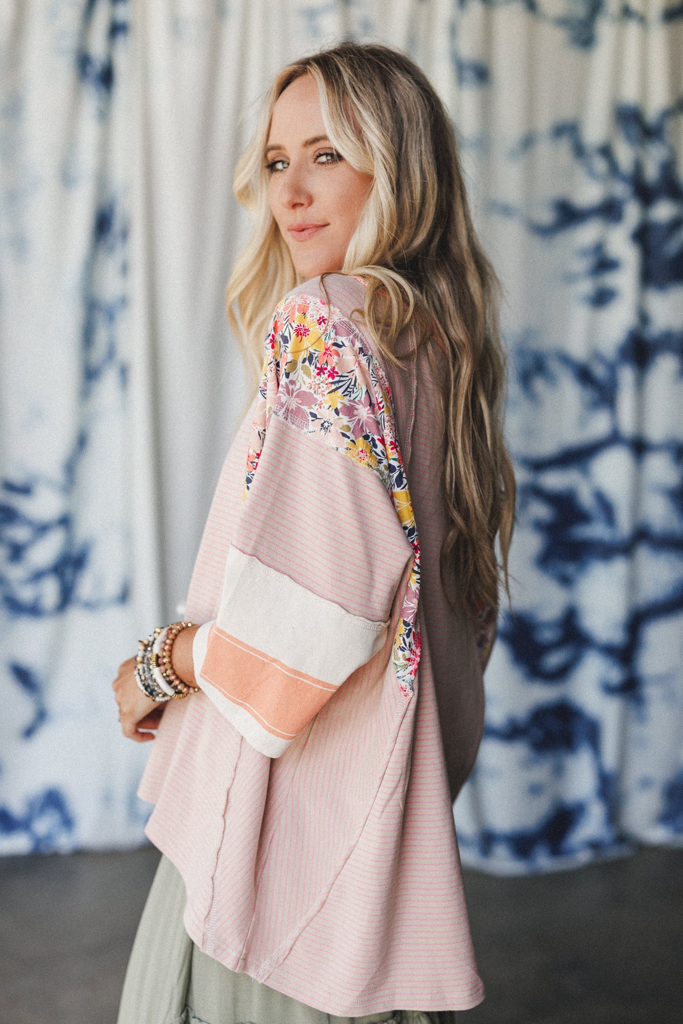 Britt Patchwork Top - Apricot