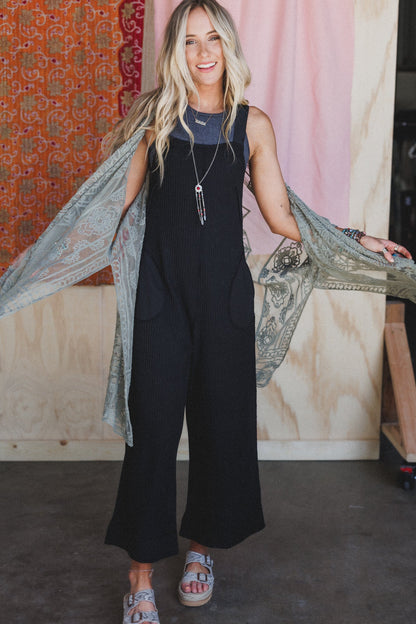 Sky Path Wide Leg Jumpsuit - Black