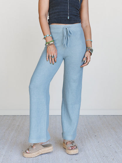 Sunday Soft Wide Leg Pants - Blue Grey