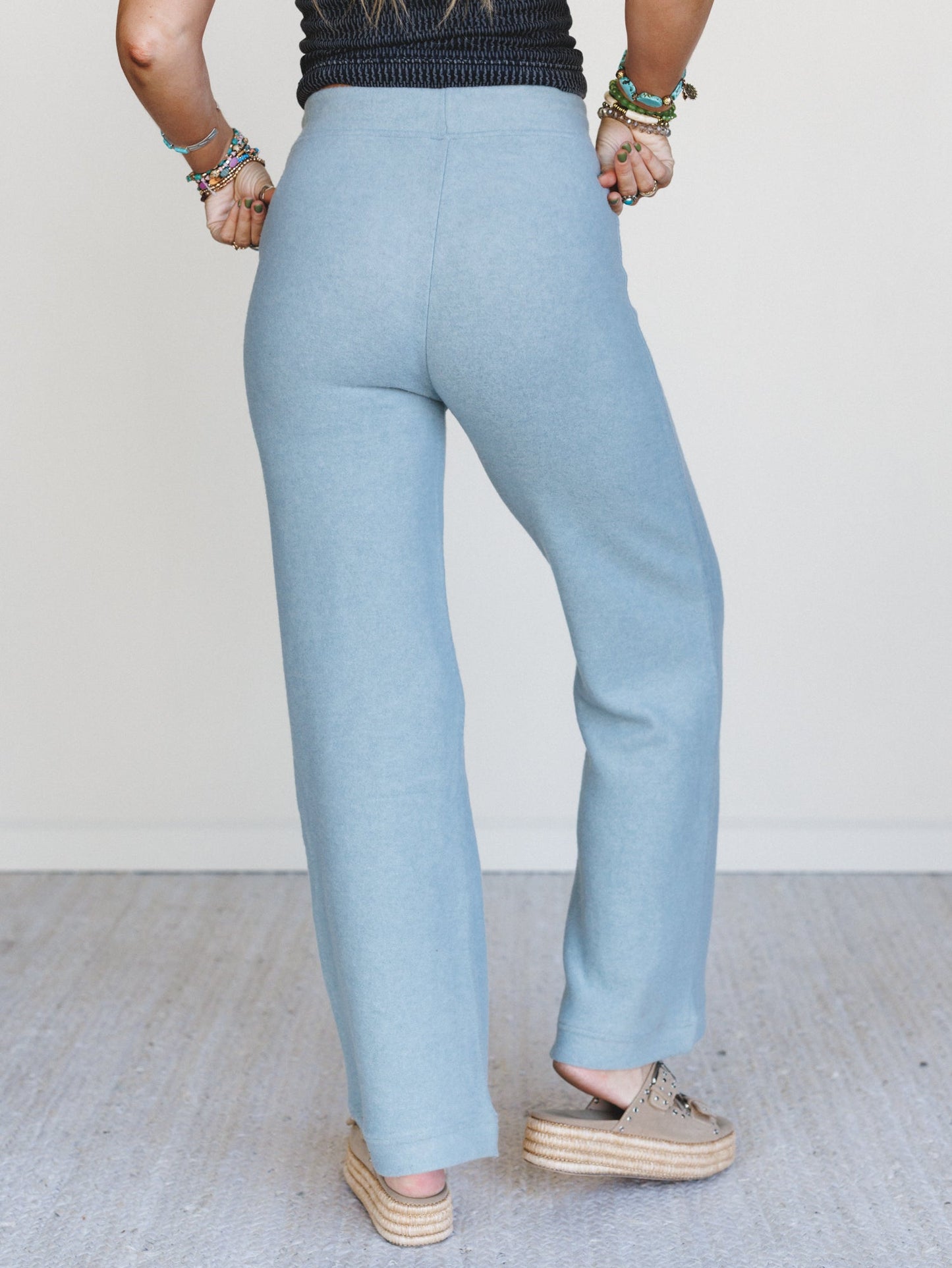 Sunday Soft Wide Leg Pants - Blue Grey