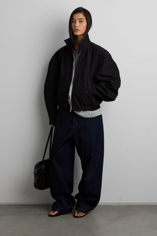 STRUCTURED FUNNEL NECK JACKET
