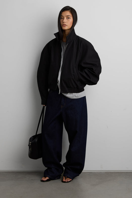 STRUCTURED FUNNEL NECK JACKET