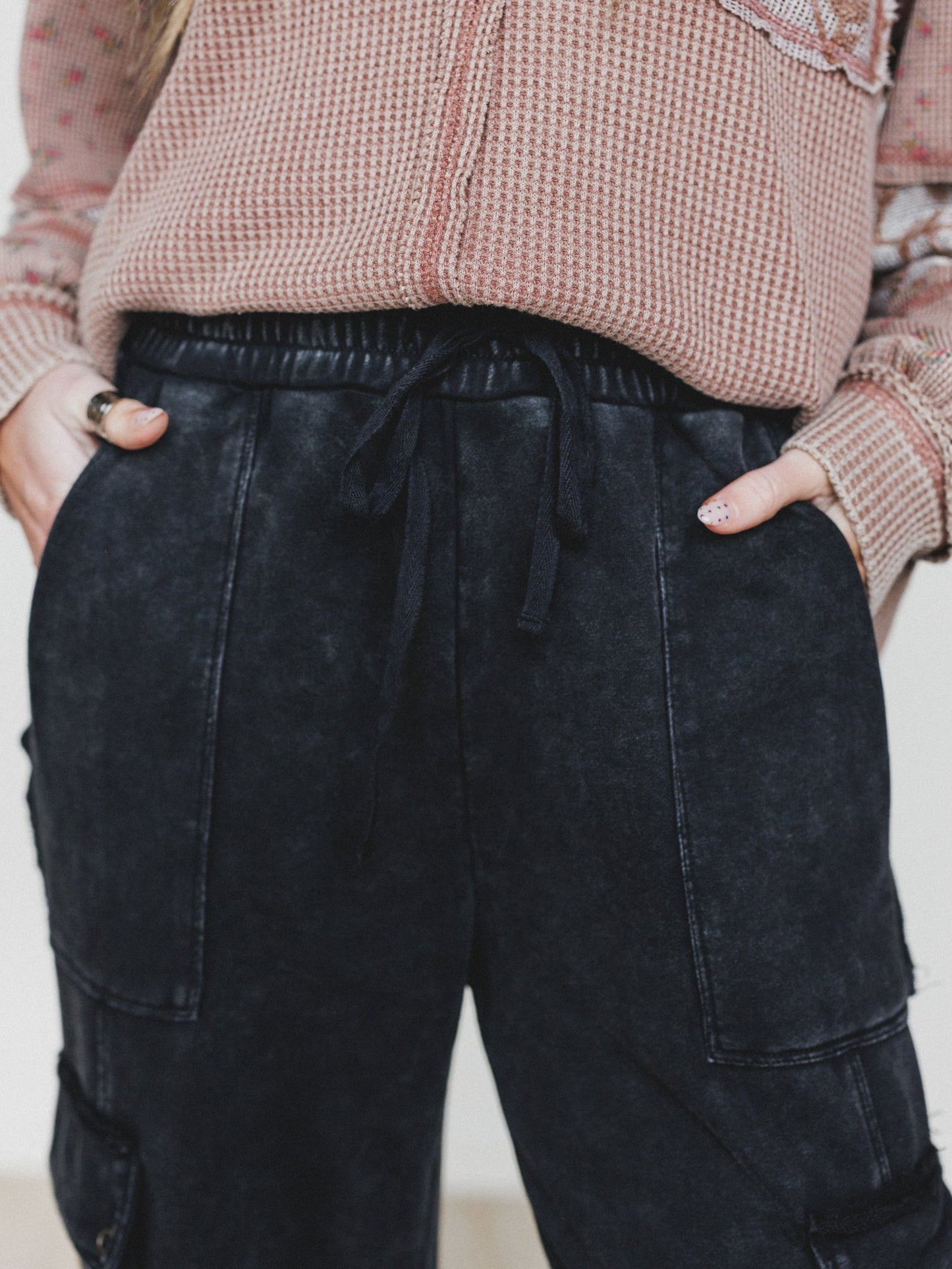 It's a Match Wide Leg Pants - Ash Black