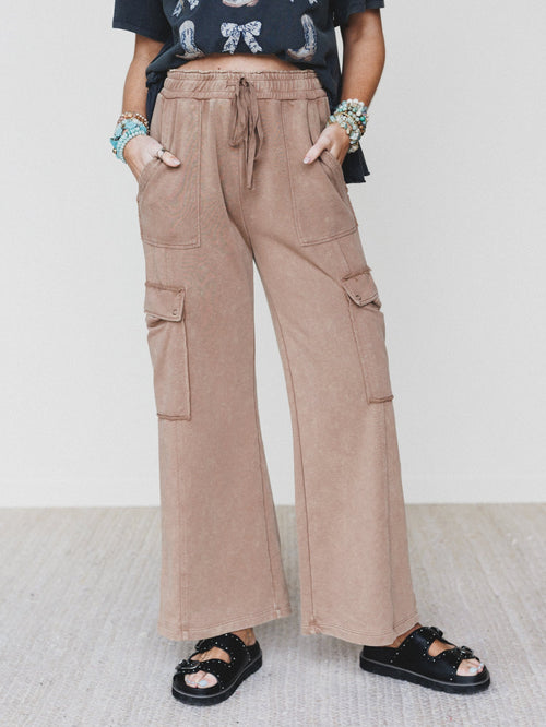 It's a Match Wide Leg Pants - Mocha Mousse