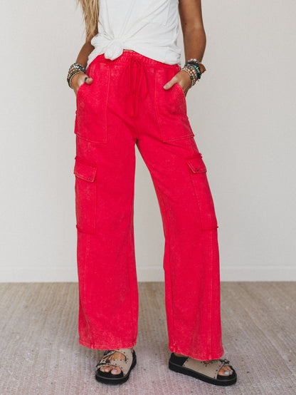 It's a Match Wide Leg Pants - Red