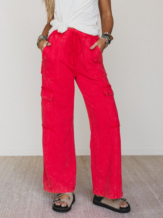 It's a Match Wide Leg Pants - Red