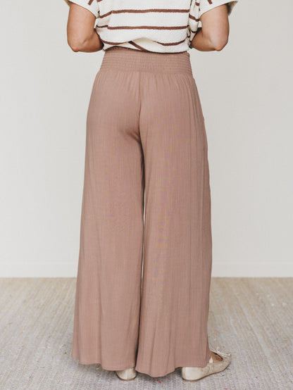 Seek The Moon Wide Leg Pants - Cocoa