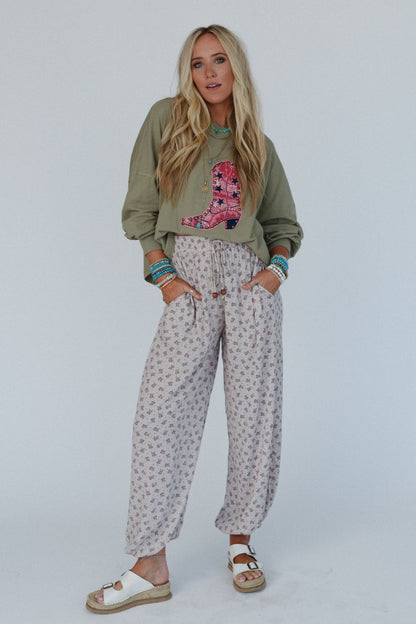 The Nest Emberlyn Wide Leg Cinched Pants - Taupe