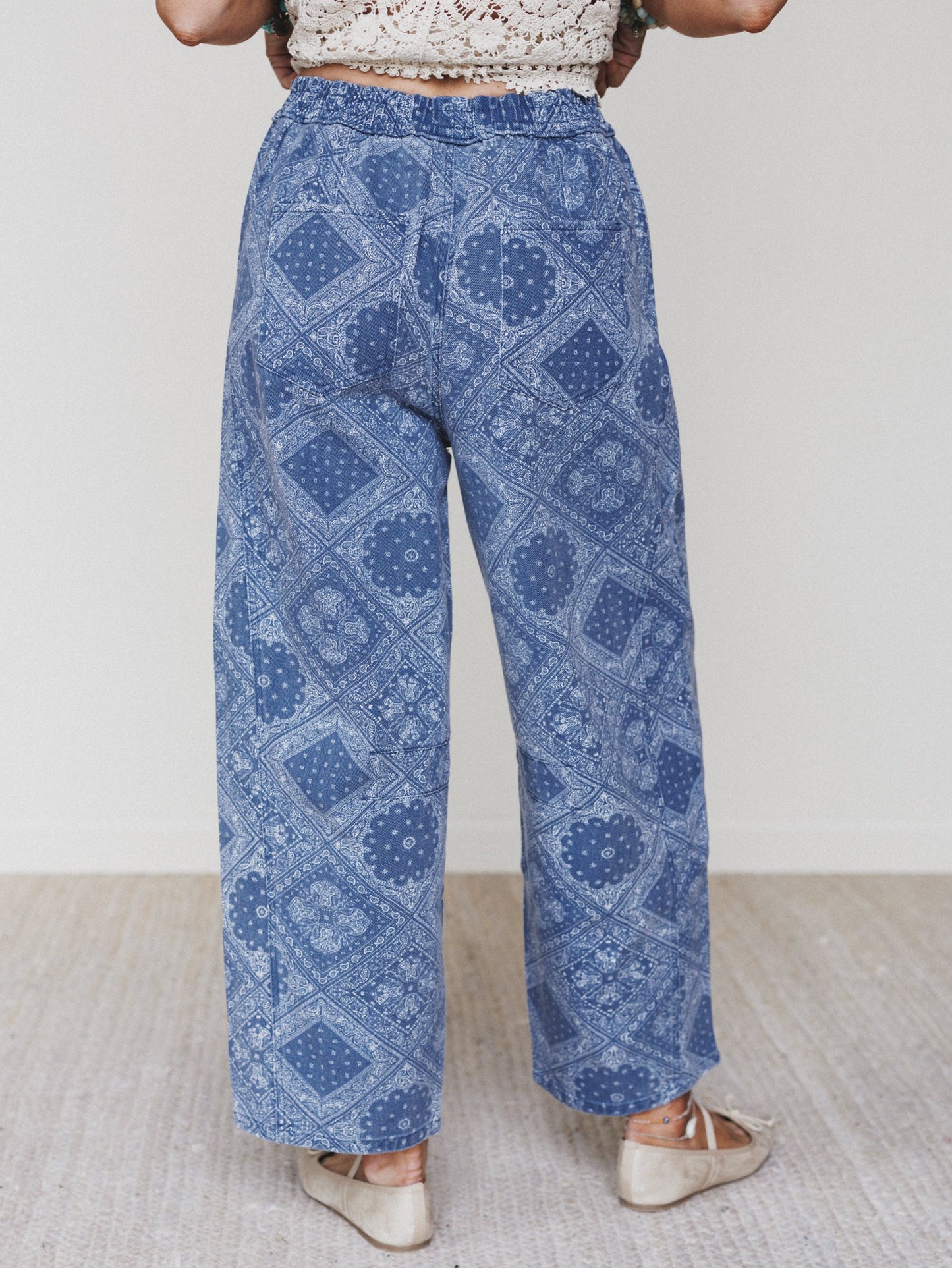 The Nest Coastal Drift Printed Pants - Navy