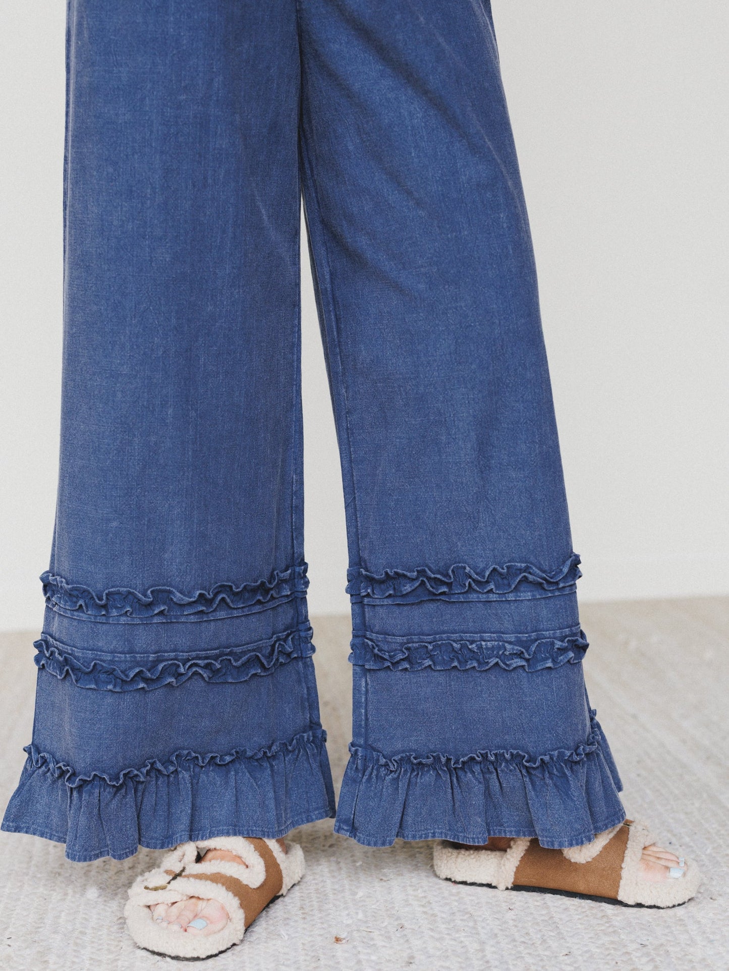 Chase The Horizon Ruffle Pants - New Blueberry