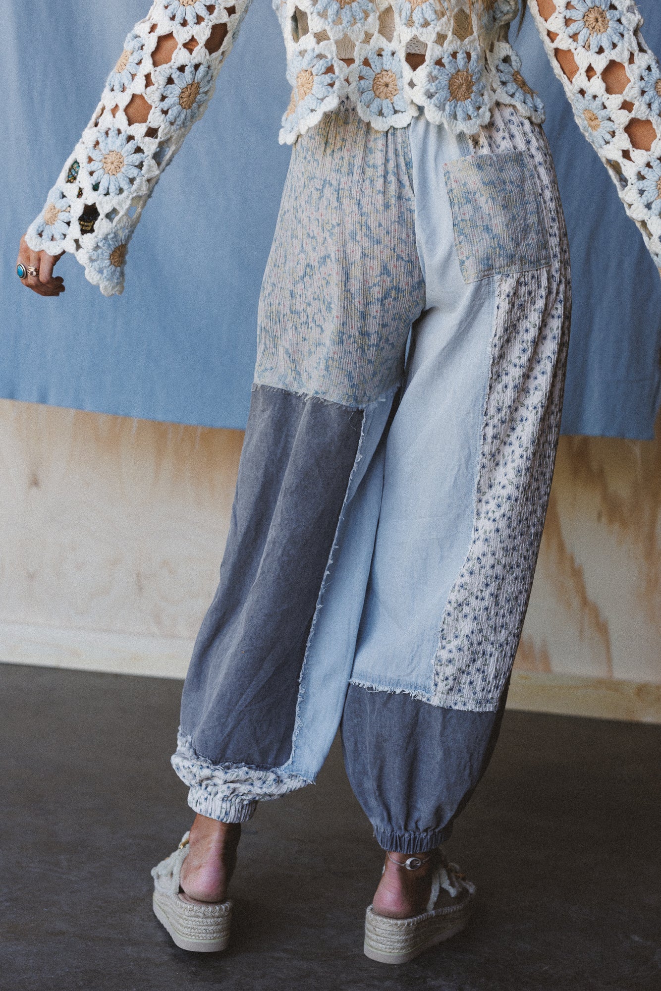 Earthbound Patchwork Pants - Denim
