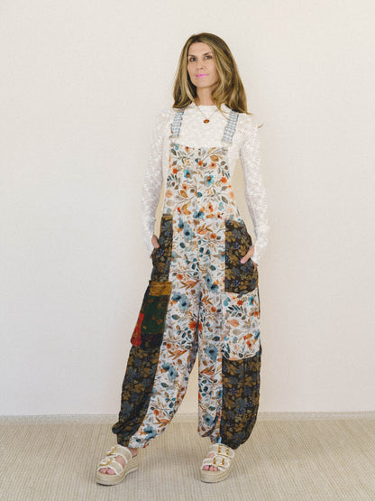 Life in Bloom Overalls - Natural Multi