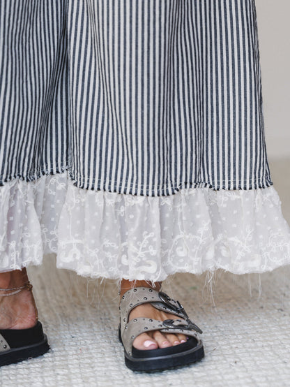 A Bit of Whimsy Jumpsuit - Black Stripe