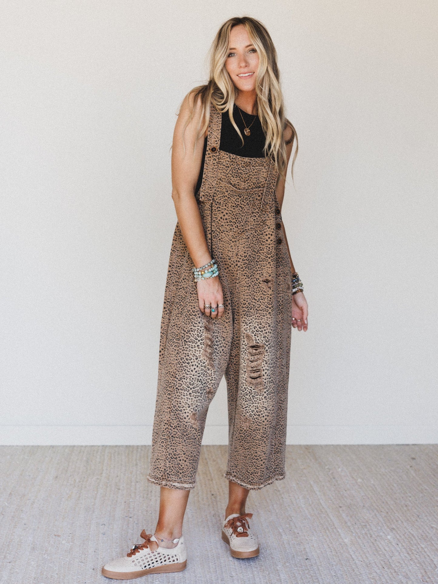 High Hopes Slouchy Denim Overalls - Mocha Brown