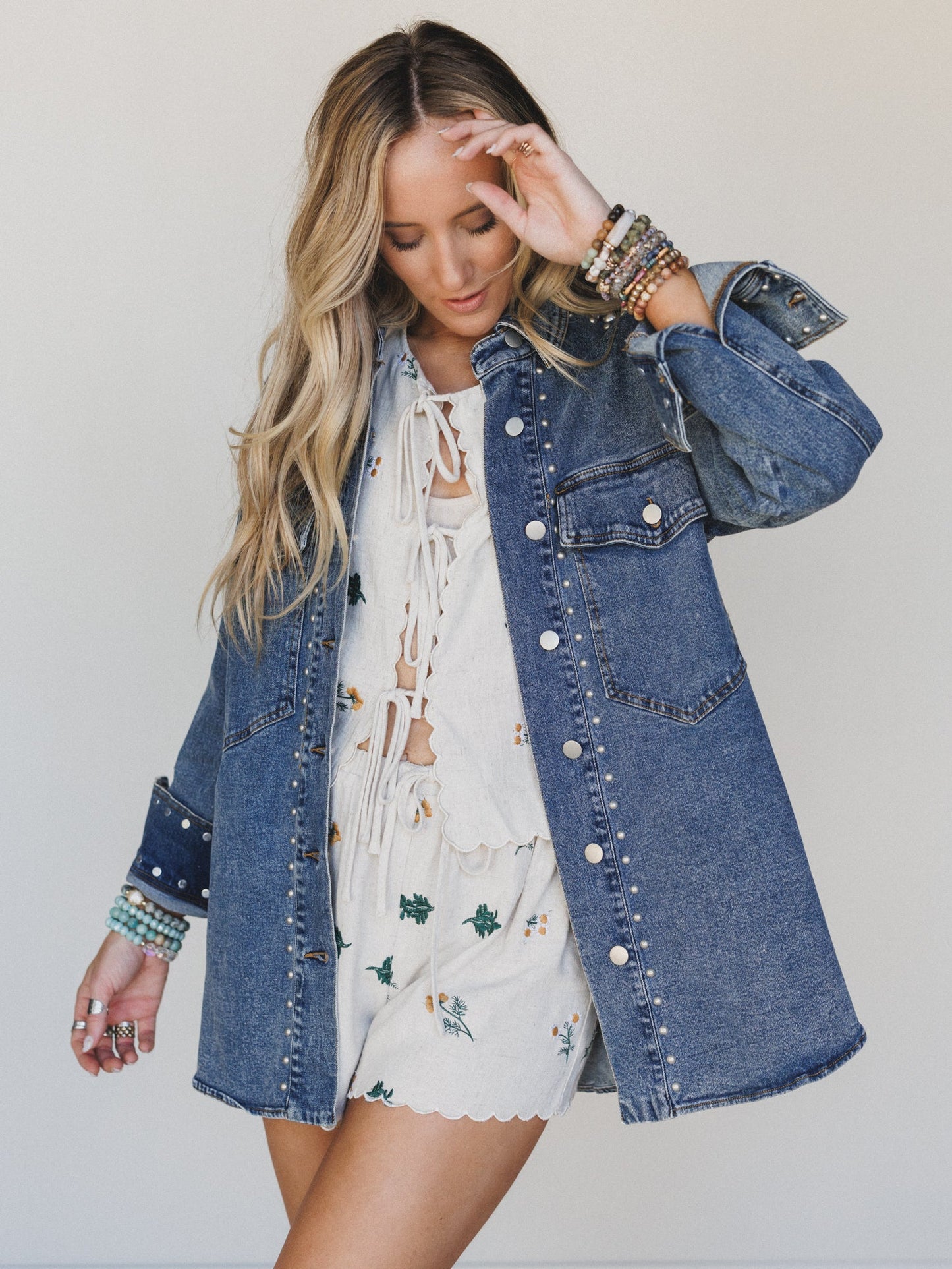 This Is It Studded Jacket - Medium Wash