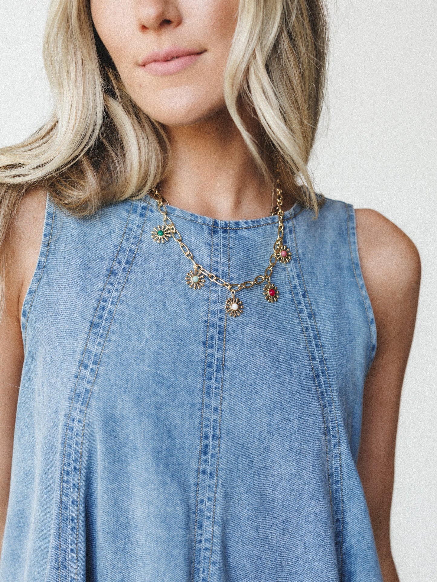 Beat Goes On Romper - Chambray