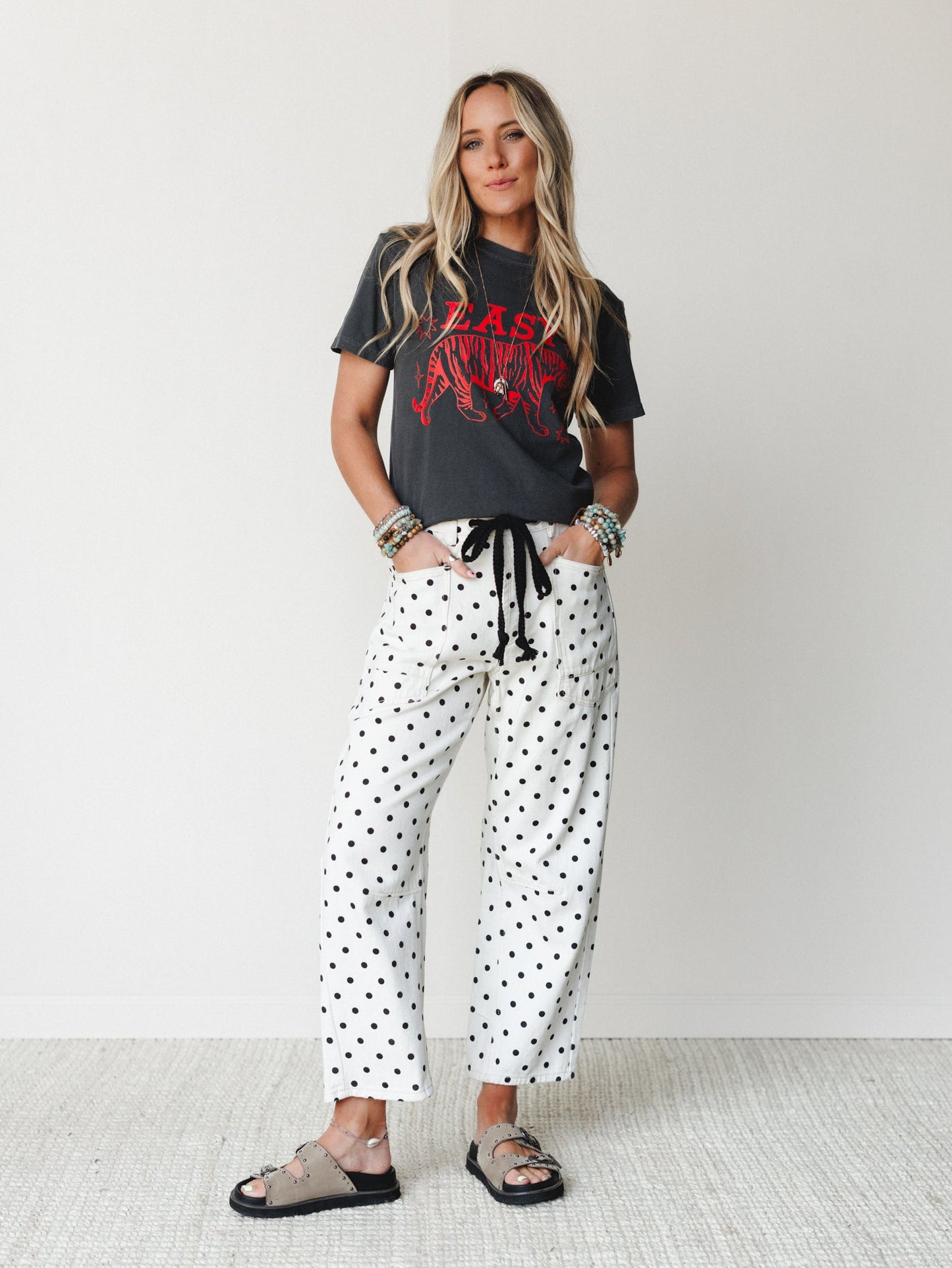 Spotted and Dotted Pants - Cream