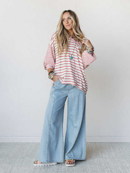 Surf's Up Wide Leg Jeans - Denim