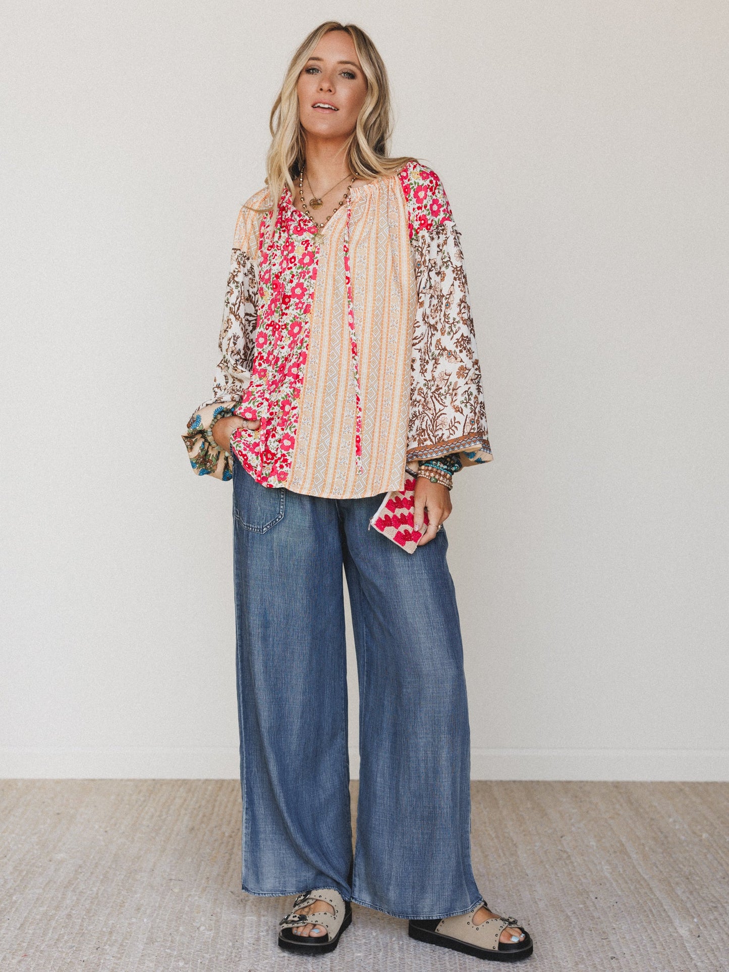 Casual Step Wide Leg Pants  - Dark Denim