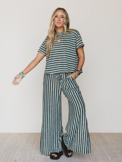 The Nest Ibiza Breeze Drawstring Pants - Sage Black