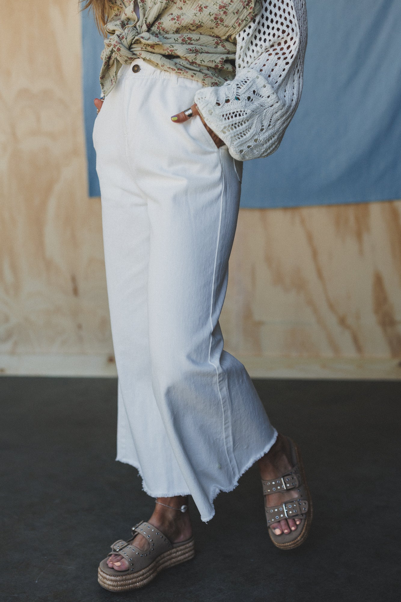Simply You Wide Leg Jeans - White