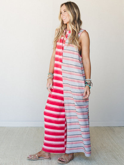 The Nest Cruise Lines Jumpsuit - Red Grey