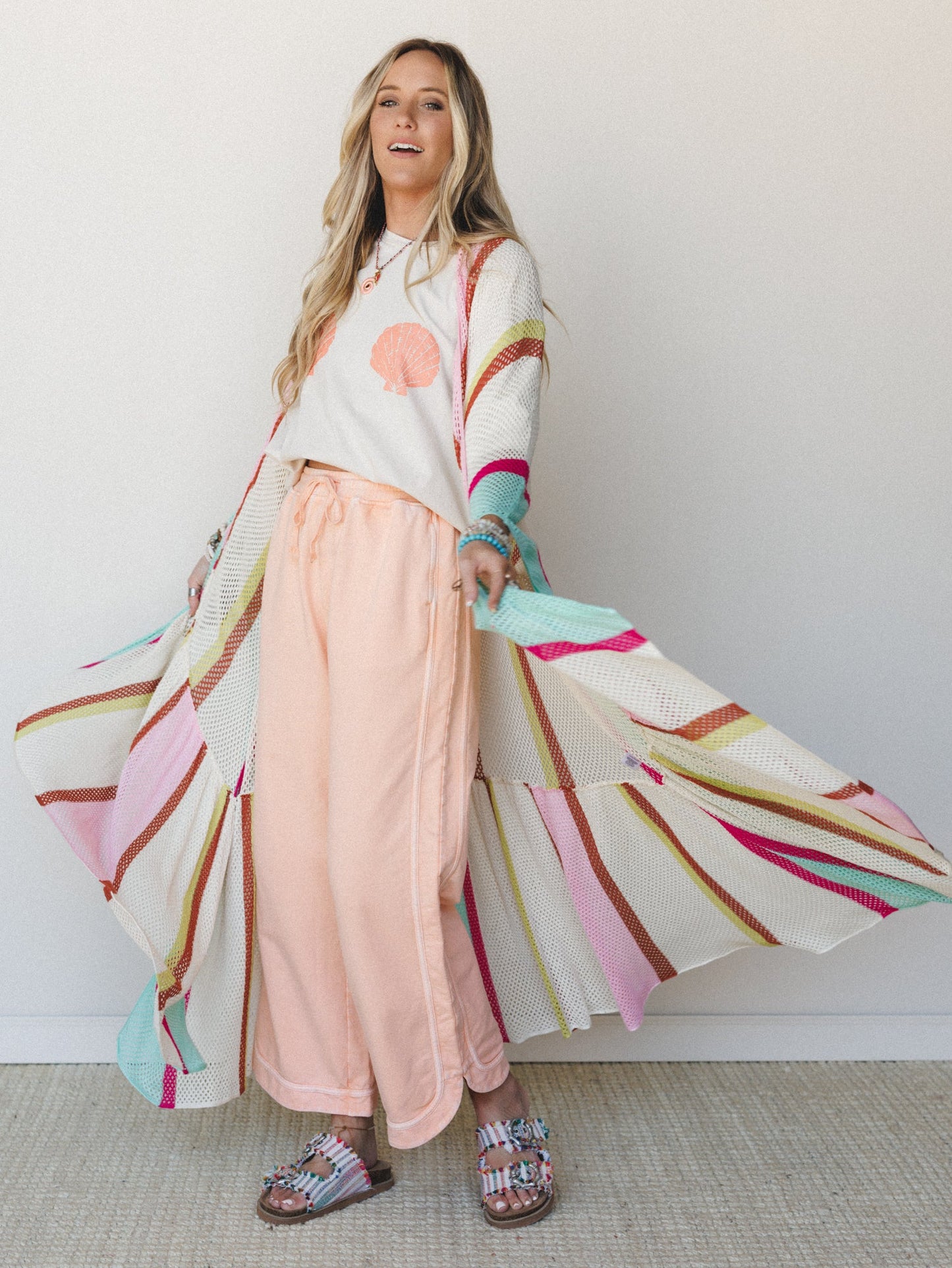 So Comfy Wide Leg Pant Cropped Length - Orange
