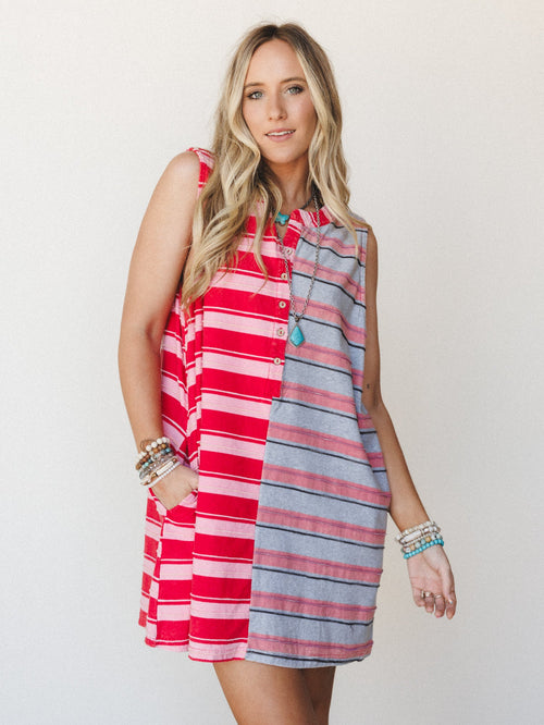 The Nest Cruise Lines Dress - Red Grey