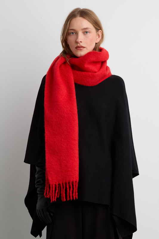 SOLID SCARF WITH TASSELS