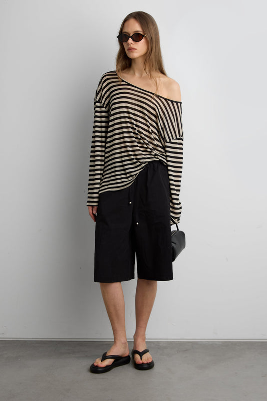 OVERSIZED STRIPED LONG SLEEVE TOP