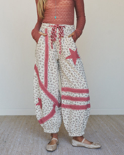 Star Child Pants - Ivory Hibiscus