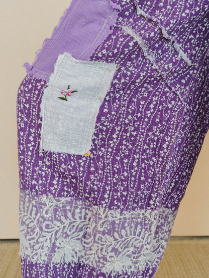 Jeanie Patchwork Pants - Lilac