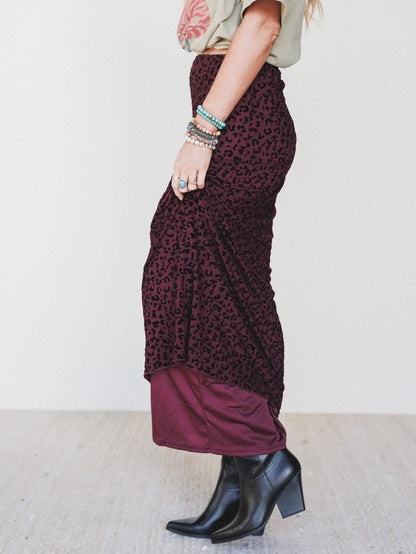 High Street Maxi Skirt - Burgundy