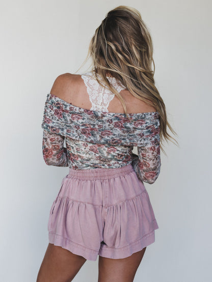 Cute Thrills Shorts - Washed Berry