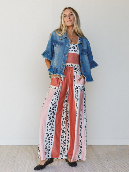 Serendipity Animal Print Jumpsuit - Coral