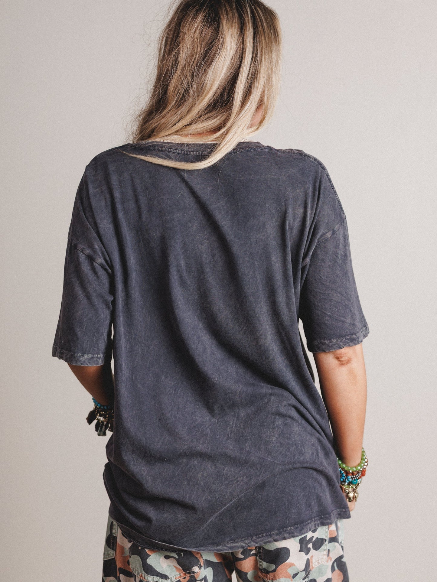 Zebra Mate Oversized Tee  - Charcoal