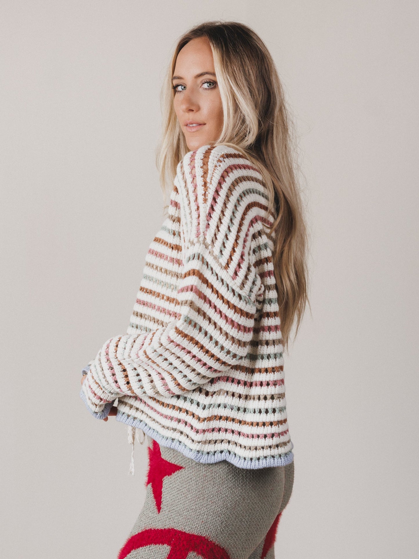 Noa Striped Sweater Top - Multi