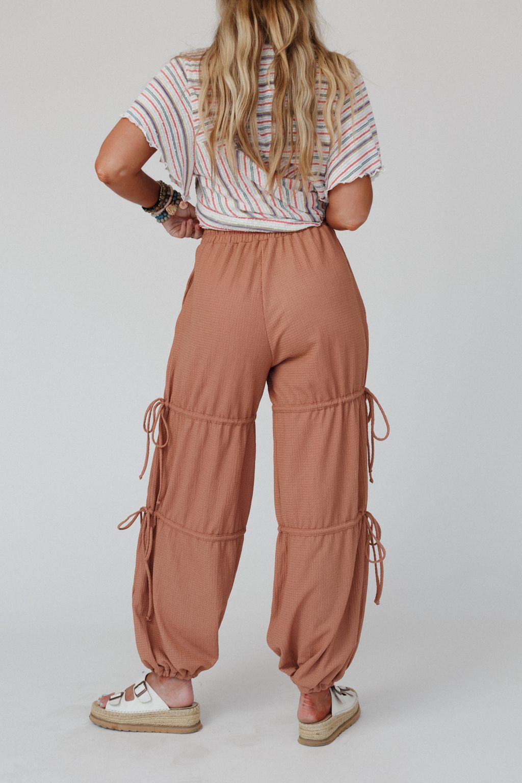 The Nest Everlasting Love Drawstring Pants - Tan Brown