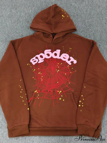 High Pile Fleece Foam Spider Print Hoodie
