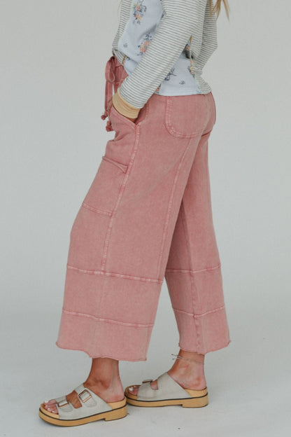 Lucky One Wide Leg Pant - Mauve
