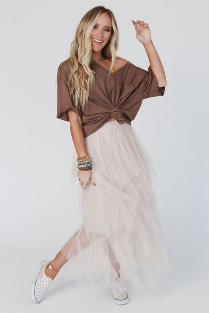 Boho Ballerina Skirt - Nude