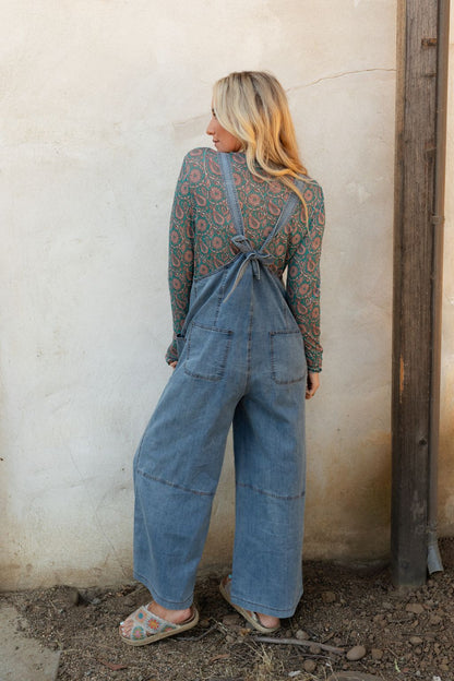 The Nest Dock Town Button Up Jumpsuit - Denim