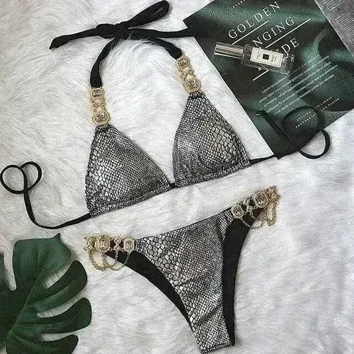 PAYASEN Rhinestone Bikini - Crystal Diamond Swimsuit for Women