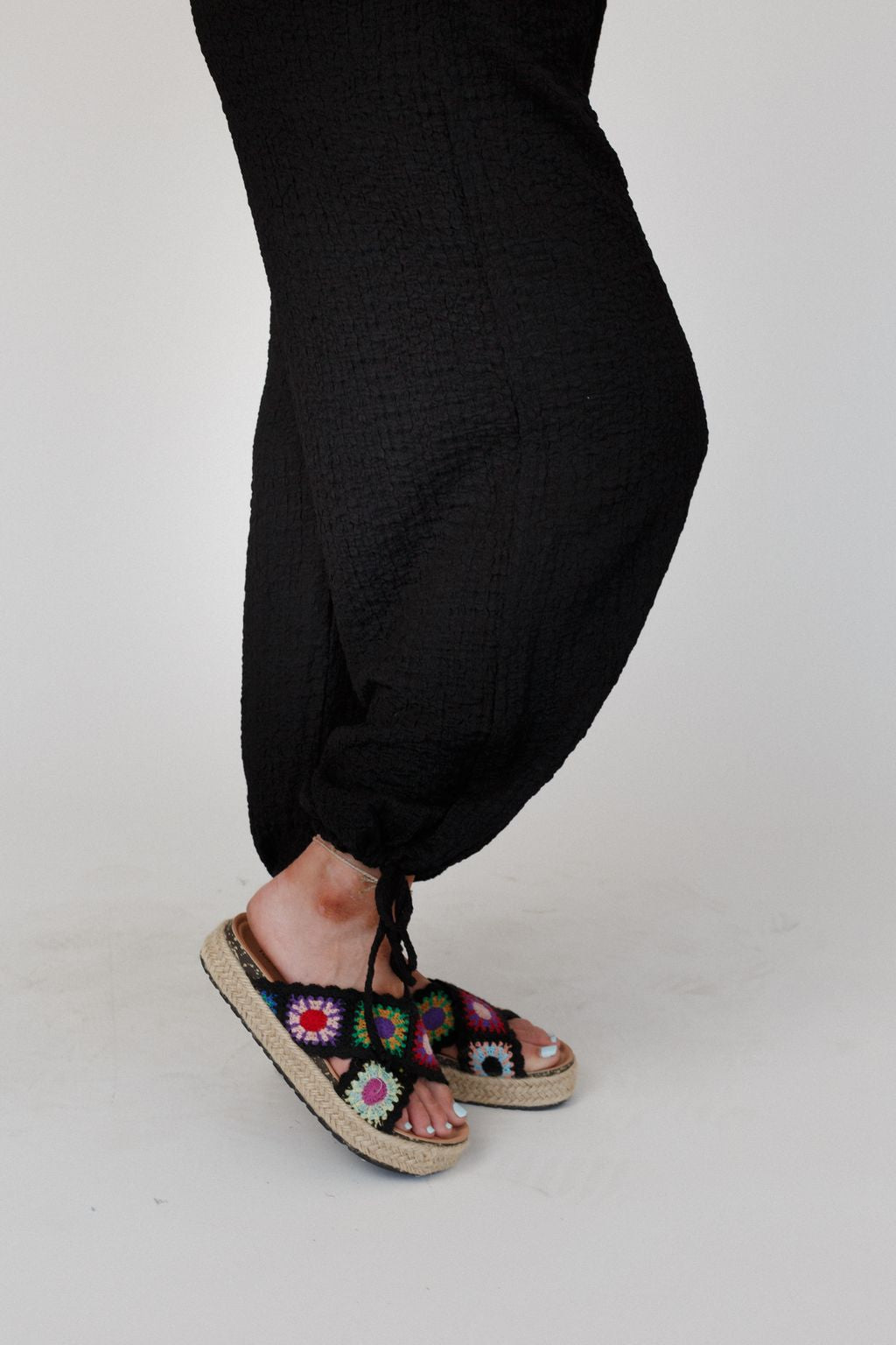 The Nest Perfect Timing Textured Jumpsuit - Black