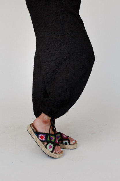 The Nest Perfect Timing Textured Jumpsuit - Black