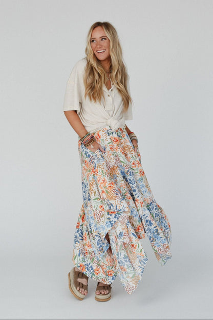The Nest Swing Of Things Pocketed Midi Skirt - Floral